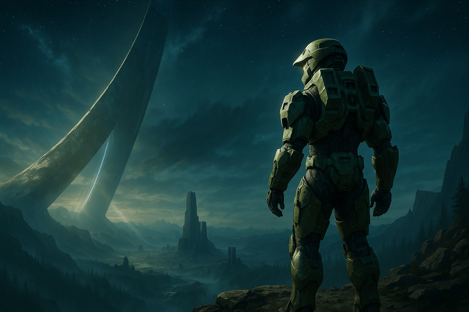 Halo Campaign Evolved - Master Chief on Halo ring